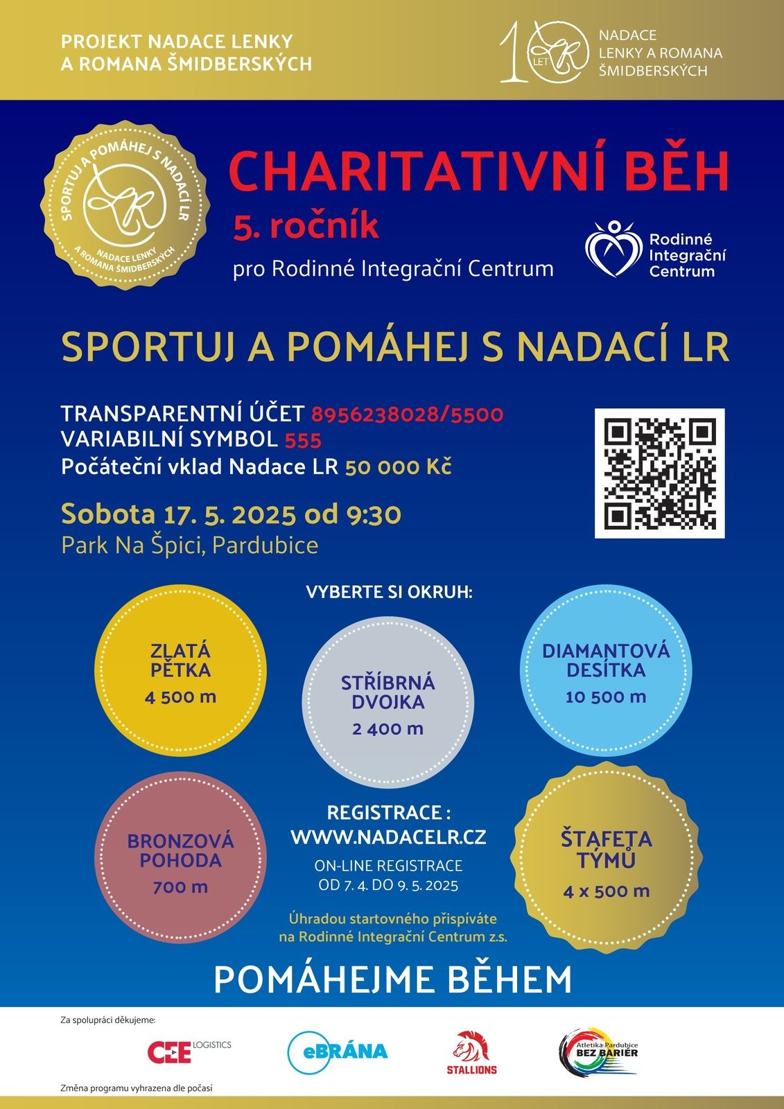 CHARITATIVNÍ BĚH PRO RODINNÉ INTEGRAČNÍ CENTRUM – NOVÝ TERMÍ