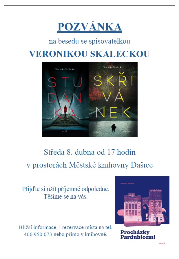 Beseda se spisovatelkou Veronikou Skaleckou - Městská knihov