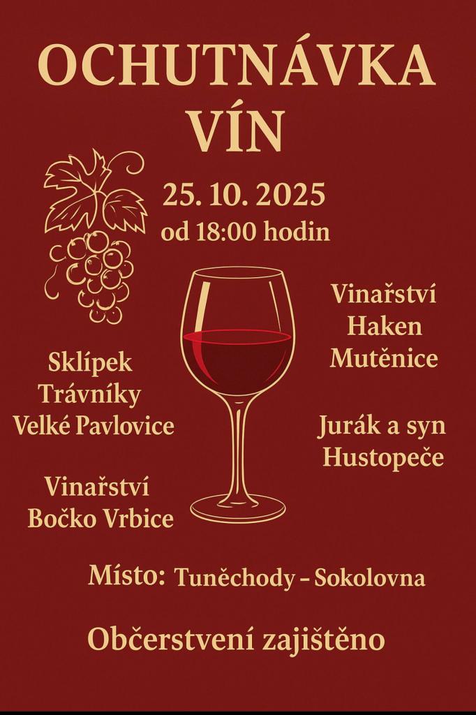 Ochutnávka vín Tuněchody
