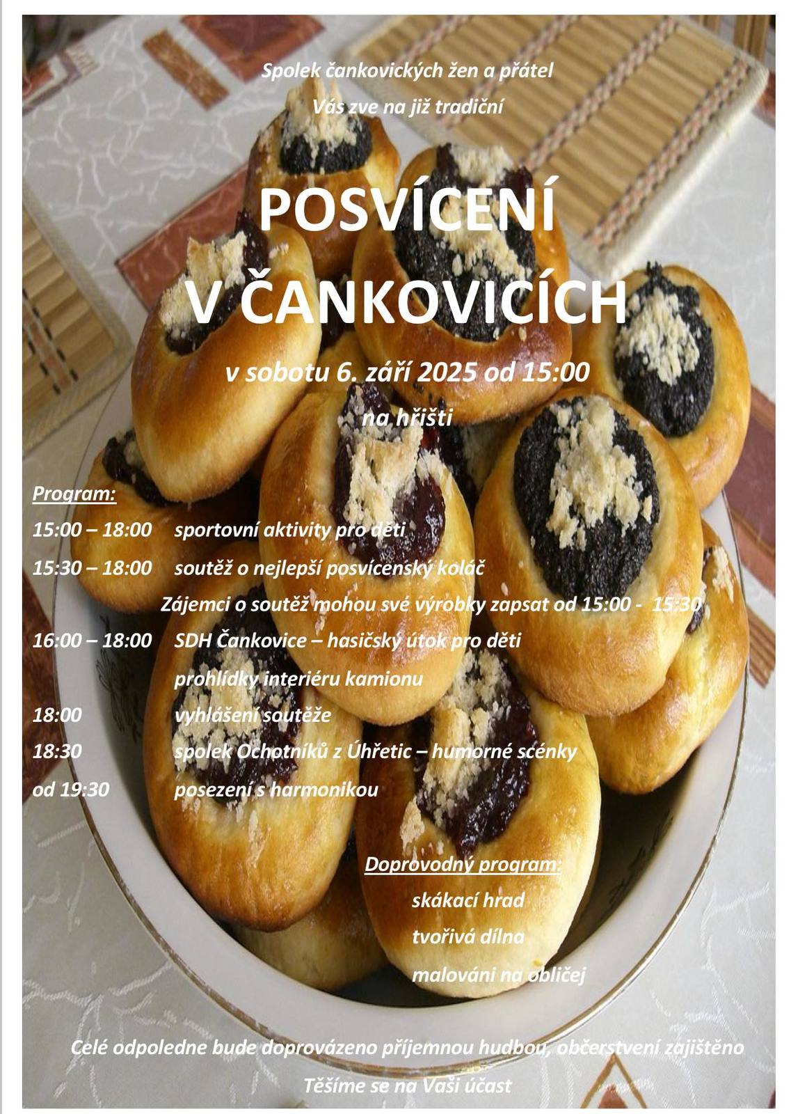 Pozvánka - Posvícení v Čankovicích 6.9.2025