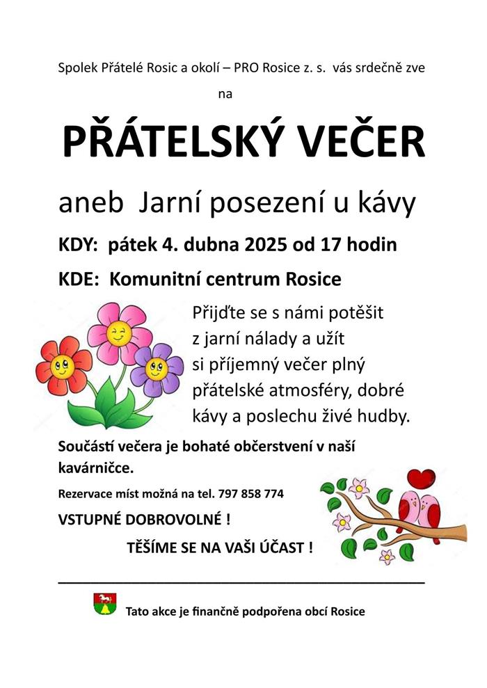 Přátelský večer aneb Jarní posezení u kávy