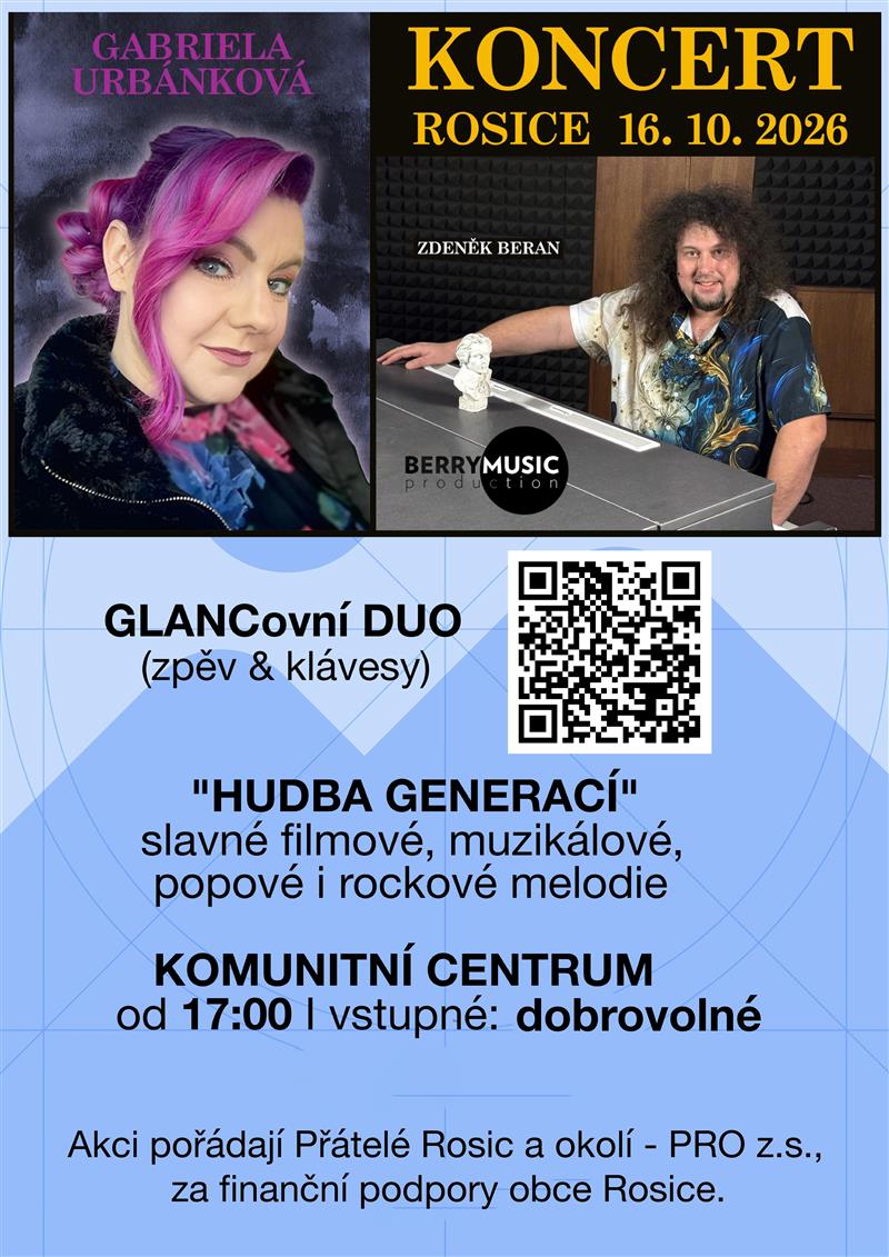 Koncert GLANCovní DUO v Rosicích